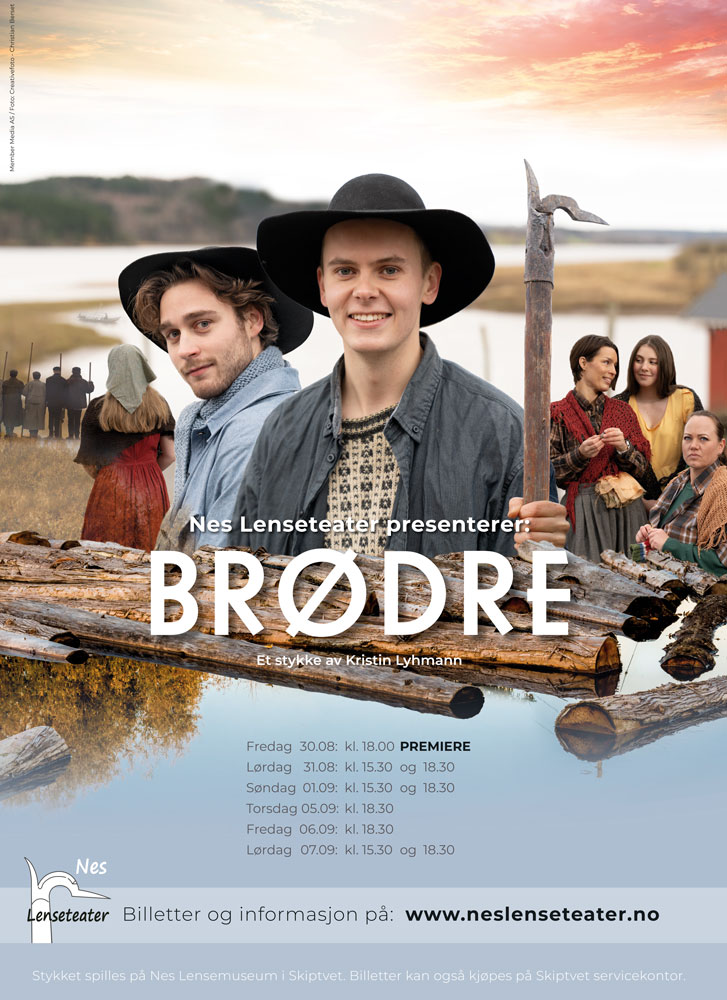 Foto av plakat for forestillingen «Brødre»